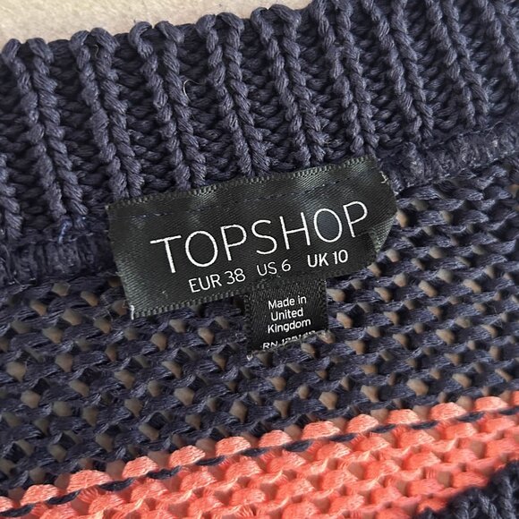 Topshop Knitted Striped Top in Black / Peach ASO Blake Lively Gossip Girl Set - Picture 5 of 8